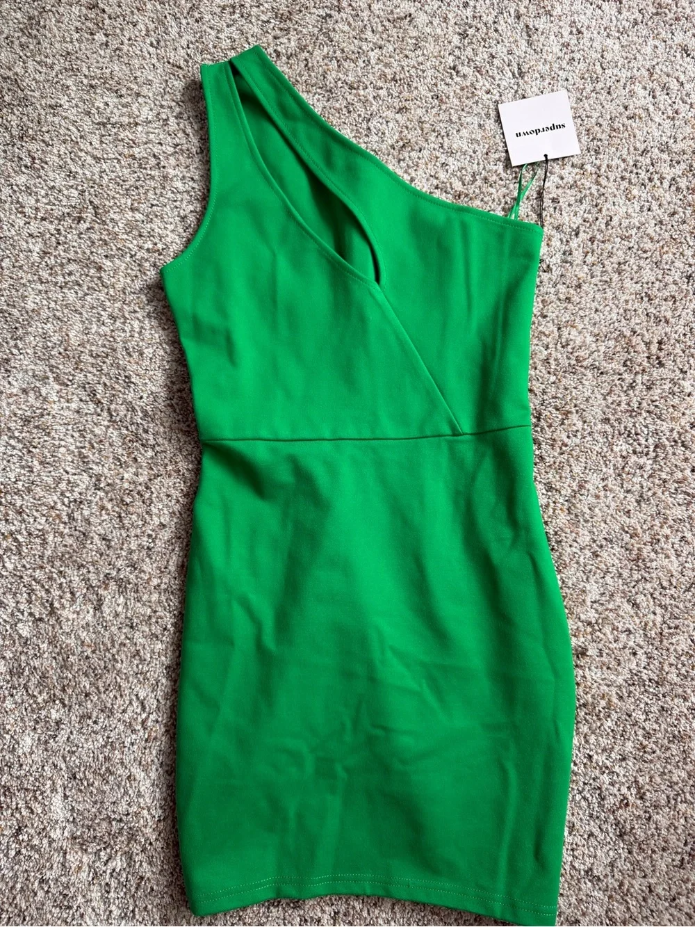 Superdown One-Shoulder Green Mini Dress